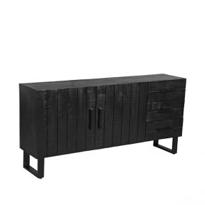 Dressoir Santos Zwart Mangohout 78x40x85 cm Perspectief1